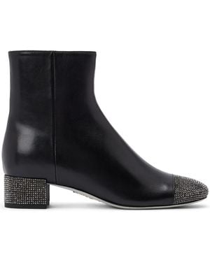 Rene Caovilla 40Mm Bonien Crystal-Embellished Ankle Boots - Black