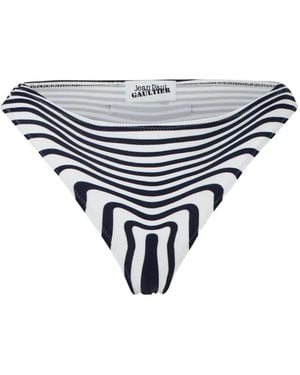 Jean Paul Gaultier Stripes Morphing Bikini Bottom - White