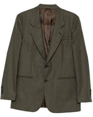 Reveres 1949 Houndstooth-Pattern Single-Breasted Blazer - Green