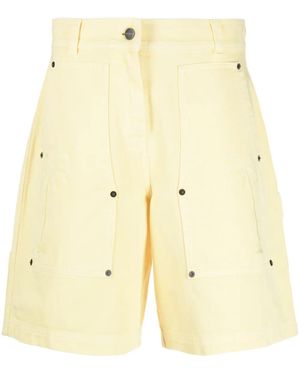 Palm Angels Embroidered Palm Tree Shorts - Natural