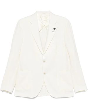 Lardini バスケットウィーブ ジャケット - ホワイト