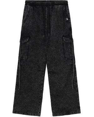 Mini Cream Jean Cargo À Lien De Resserrage - Black