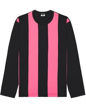 Comme des Garçons ストライプ ロングtシャツ - レッド