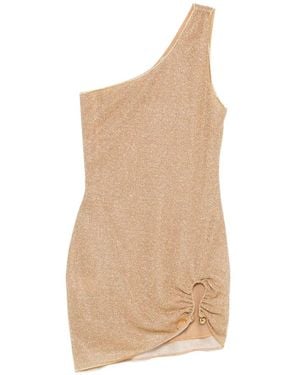 Oséree Asymmetric-Neck Mini Dress - White