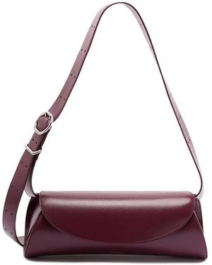 Jil Sander Leather shoulder bag - Morado