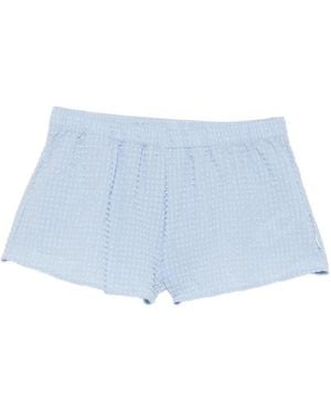 Hunza G Elasticated-Waistband Shorts - Blue