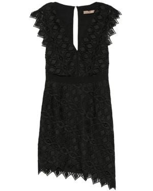 SIMONA CORSELLINI Guipure-Lace Ruffled Mini Dress - Black