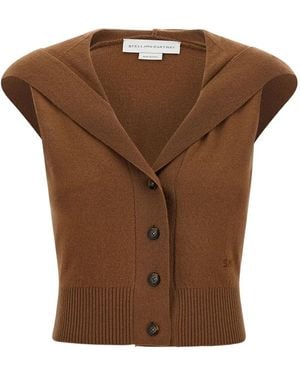 Stella McCartney Top Con Cappuccio - Marrone