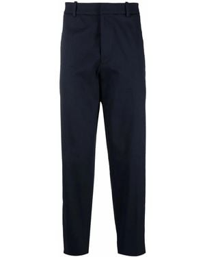 Moncler Pantaloni Dritti Con Applicazione - Blu