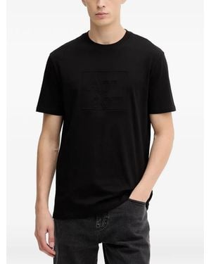 ARMANI EXCHANGE Embossed-logo T-shirt - Black