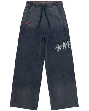 Aape By A Bathing Ape Drawstring Appliqué Trousers - Blue