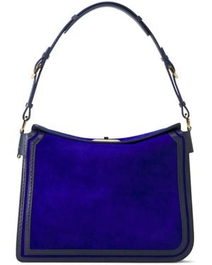 Lanvin Panelled Suede Shoulder Bag - Purple