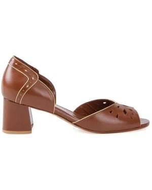 Sarah Chofakian Pierre Leather Sandals - Brown