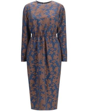Sara Roka Laila Floral-Jacquard Dress - Blue