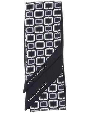 Tagliatore Geometric Print Scarf - White