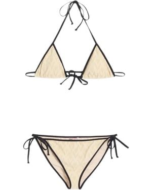 Valentino Garavani Bikini Toute La V en jacquard - Metálico