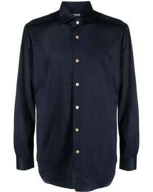 Kiton Slim-Cut Cotton Shirt - Blue