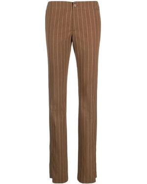Filippa K Pantaloni Slim Gessati - Marrone
