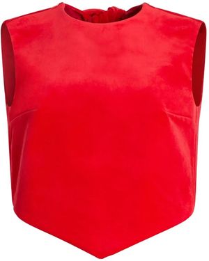 Patou Bow-Detail Sleeveless Top - Red