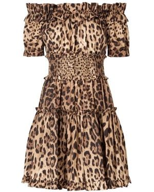 Dolce & Gabbana Leopard Print Short Dress - Black