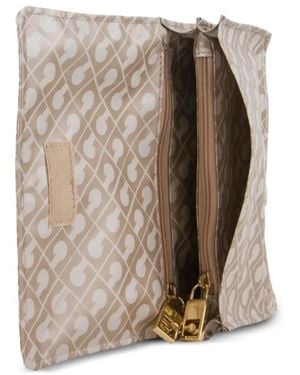 Gherardini Monogram-Print Clutch Bag - Natural