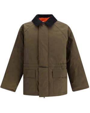 GR10K Padded Corduroy-Collar Parka - Green