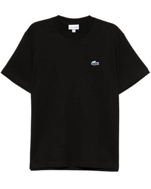 Lacoste Logo-Appliqué Cotton T-Shirt - Black