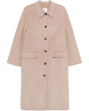 By Malene Birger Round-Collar Single-Breasted Coat - Natural