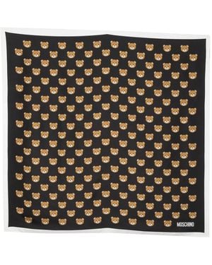 Moschino Teddy Bear-print Silk Foulard - Black