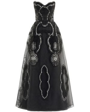 Gemy Maalouf Embroidered Strapless Dress - Black