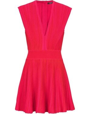 Balmain Raised-Seam Mini Dress - Pink