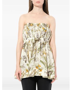 McQueen Flared Floral Bandeau Top - Multicolour