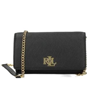 Ralph Lauren Chain-Strap Leather Cross Body Bag - Black