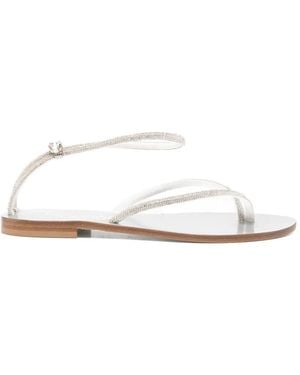 EDDI CUOMO Glass-Embellished Sandals - White