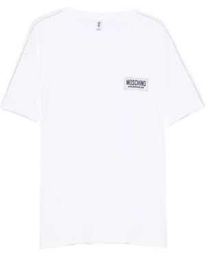 Moschino Logo-Embroidery T-Shirt - White