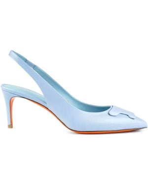 Santoni 65Mm Sibile Slingback Pumps - Blue