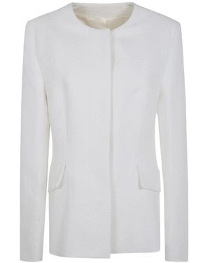 TOTEME Cloqué-Effect Fitted Jacket - White