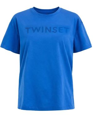 Twinset Crew-Neck T-Shirt - Blue