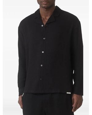 Mauvais Camp-Collar Long-Sleeve Shirt - Black