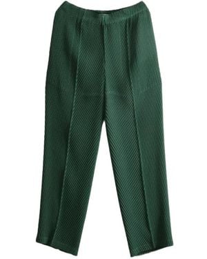 Issey Miyake Pleated Straight-Leg Pants - Green