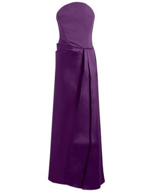 Solace London Seri Strapless Draped Maxi Dress - Purple