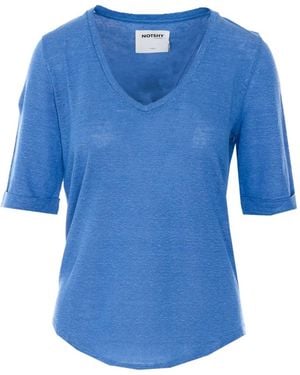 Not Shy Romana V-Neck T-Shirt - Blue