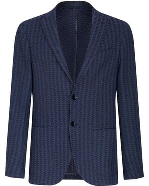 Etro Striped Cotton Blazer - Blue