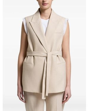 Peserico Belted Sleeveless Jacket - Natural