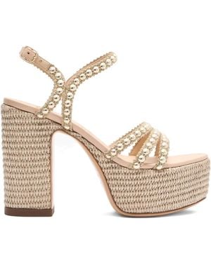 Casadei Sandales Isa Studsway 120 Mm - Natural