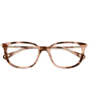 Chloé Tortoiseshell-Effect Rectangle-Frame Glasses - Brown