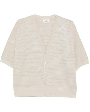 MAISON 123 Ribbed Short-Sleeve Cardigan - White