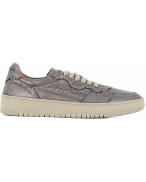 LEMARGO Perforated Metallic Leather Trainers - White