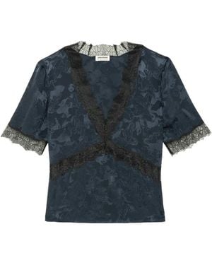 Zadig & Voltaire Top Met Afwerking Van Kant - Blauw