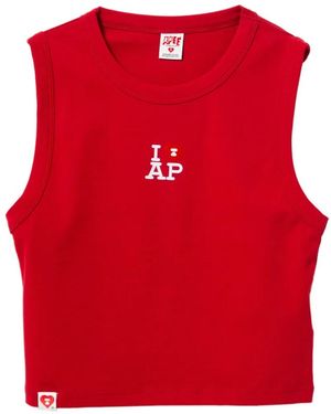 AAPE BY A BATHING AP Ribbed-Knit Tank Top - Red